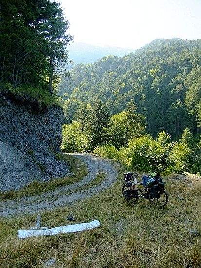 eventjes uitrusten voor de beklimming te voet