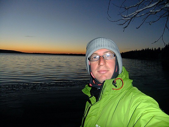 mooie zonsondergang op weg nr Arvidsjaur